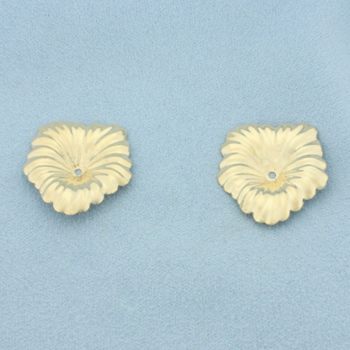 Leaf Stud Earring Jacket Enhancers in 14k Yellow Gold
