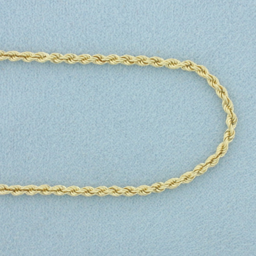 20 Inch Rope Link Chain Necklace in 14k Yellow Gold