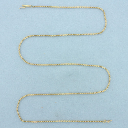 24 Inch Rope Link Chain Necklace in 14k Yellow Gold