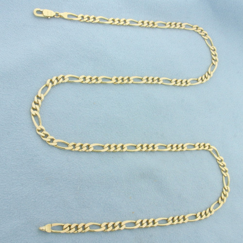 20 Inch Italian Figaro Link Chain Necklace in 14k Yellow Gold