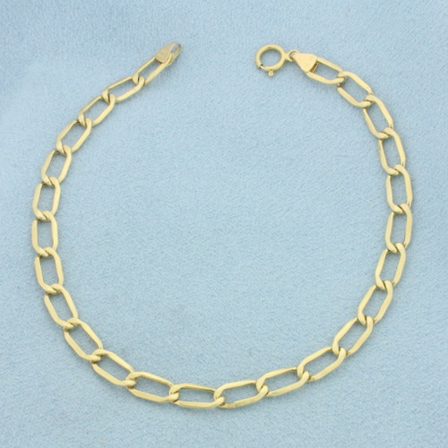 Italian Oval Cable Link Bracelet in 14k Yellow Gold