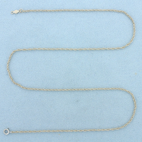 18 Inch Prince of Wales Link Chain Necklace in 14k White Gold