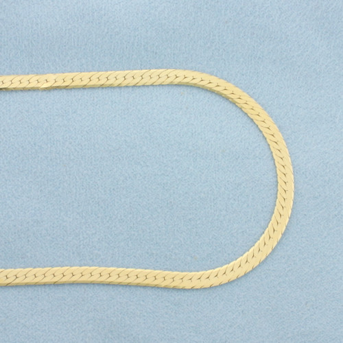 18 Inch Italian Herringbone Link Necklace in 14k Yellow Gold