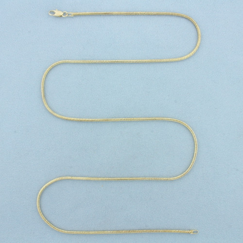 24 Inch Italian Snake Link Necklace in Gold Plated Sterling Silver
