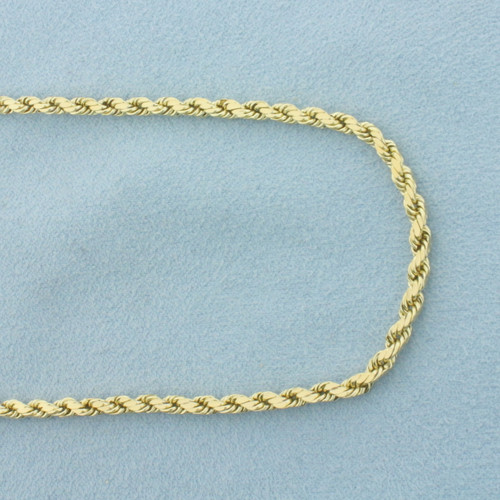 20 Inch Rope Link Chain Necklace in 14k Yellow Gold