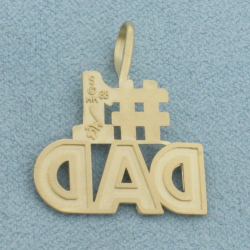 Number One #1 Dad Pendant in 14k Yellow Gold