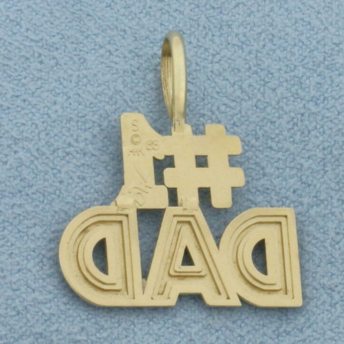 Number One #1 Dad Pendant in 14k Yellow Gold