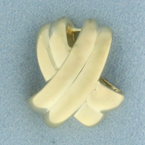 X Design Slide or Pendant in 14k Yellow Gold