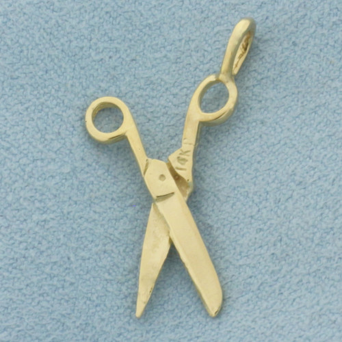 Scissors Charm or Pendant in 14k Yellow Gold