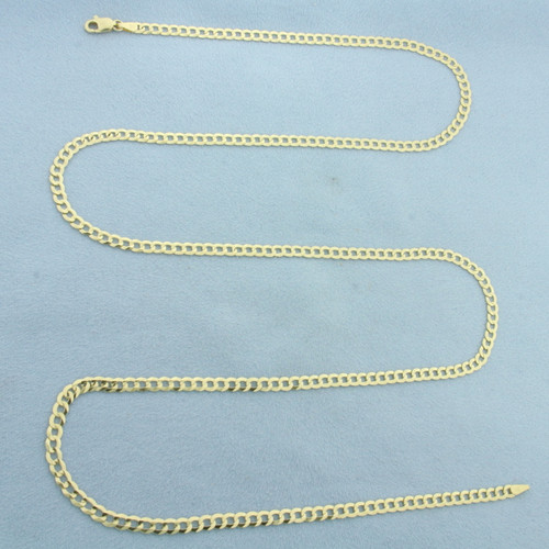 30 Inch Curb Link Chain Necklace in 10k Yellow Gold