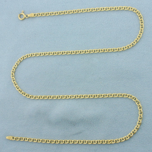18 Inch Anchor Mariner Link Chain Necklace in 18k Yellow Gold