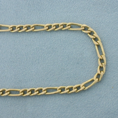 18 Inch Italian Figaro Link Chain Necklace in 14k Yellow Gold
