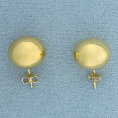 High Polish Button Earrings in 14k Yellow Gold