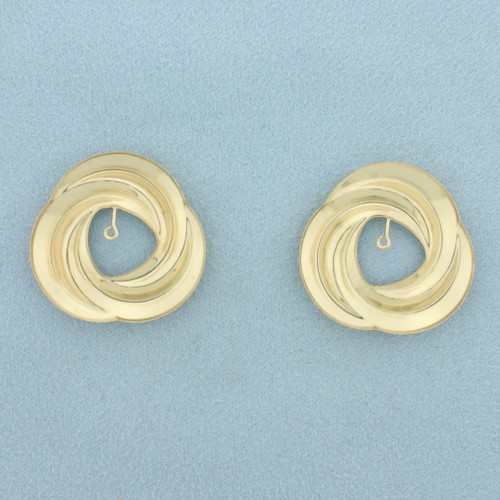 Triple Circle Stud Earring Enhancers in 14k Yellow Gold