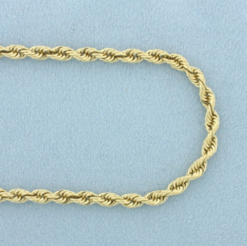 18 Inch Rope Chain Link Necklace in 14k Yellow Gold