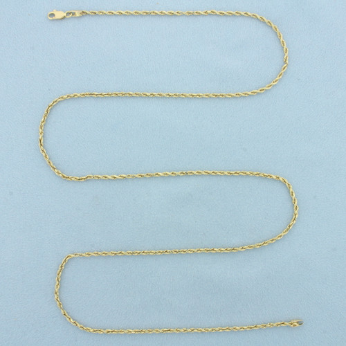 24 Inch Rope Link Chain Necklace in 14k Yellow Gold