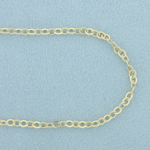 17 Inch Italian Cable Link Chain Necklace in 14k Yellow Gold