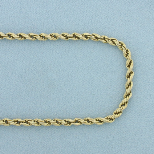 19 Inch Rope Link Chain Necklace in 10k Yellow Gold