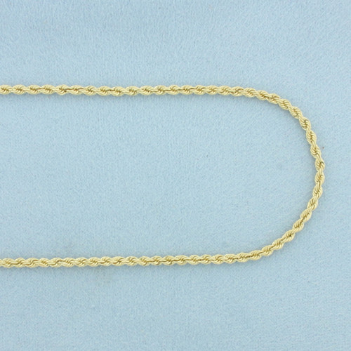 30 Inch Rope Link Chain Necklace in 14k Yellow Gold