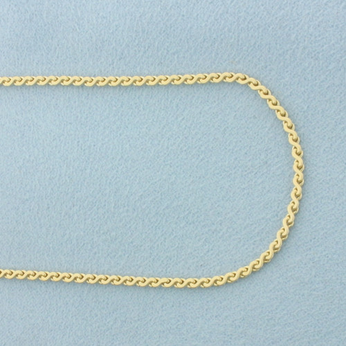 27 Inch Serpentine S-Link Chain Necklace in 14k Yellow Gold