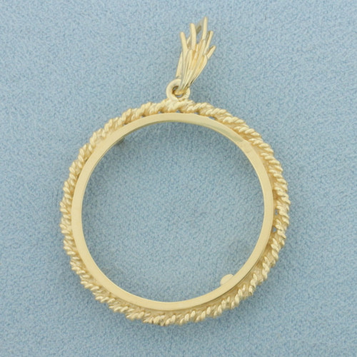 27mm 1/2oz Gold Eagle Coin Bezel Pendant in 14k Yellow Gold