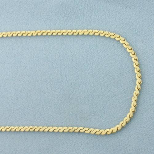 24 Inch Serpentine S-Link Bracelet in 18k Yellow Gold