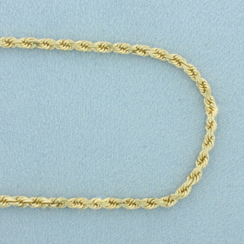 18 Inch Rope Link Chain Necklace in 14k Yellow Gold