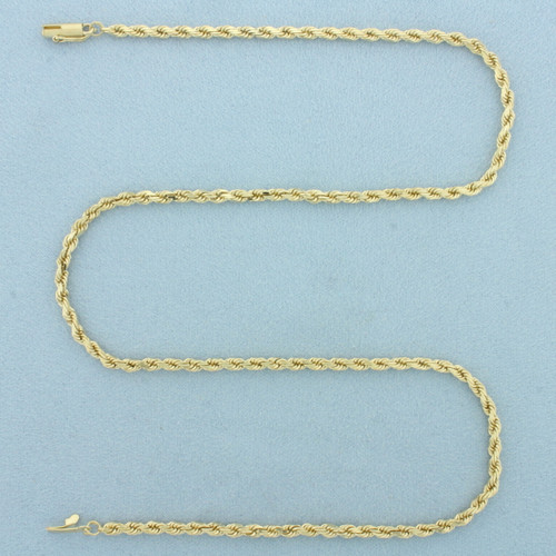 18 Inch Rope Link Chain Necklace in 14k Yellow Gold