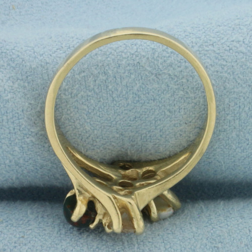 Multi Gemstone Abstract Ring in 14k Yellow Gold