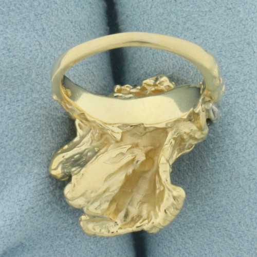 Diamond Splash Wave Design Ring in 14k Yellow Gold