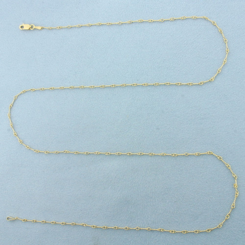 24 Inch Italian Twisting Link Chain Necklace in 14k Yellow Gold