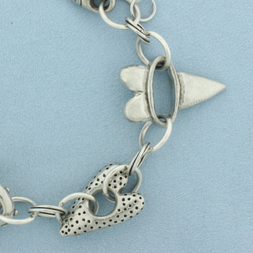 Abstract Heart Bracelet in Sterling Silver