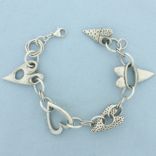Abstract Heart Bracelet in Sterling Silver