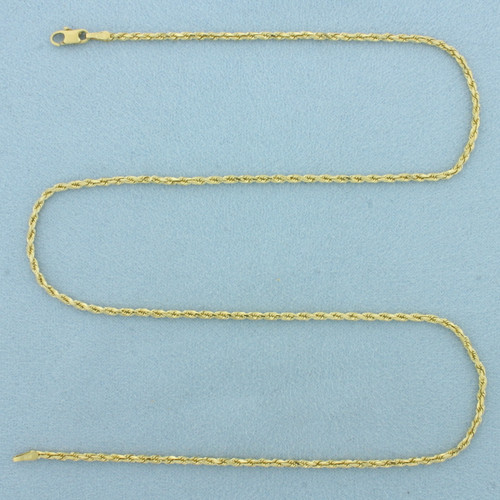 18 Inch Rope Link Chain Necklace in 14k Yellow Gold