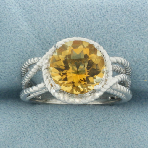 Effy Citrine Cable Ring in Sterling Silver