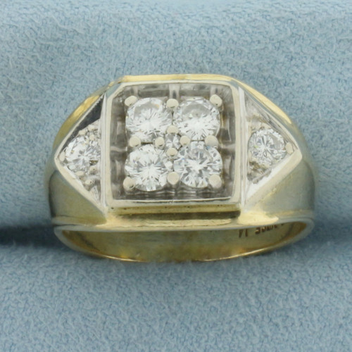 Men's Diamond Ring in 14k Yellow Gold