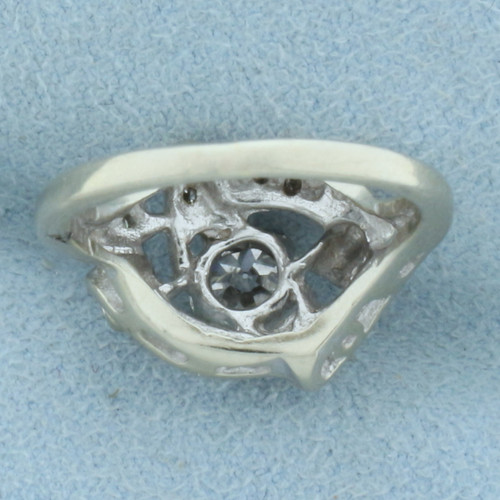 Antique Old European Cut Diamond Ring in 14k White Gold
