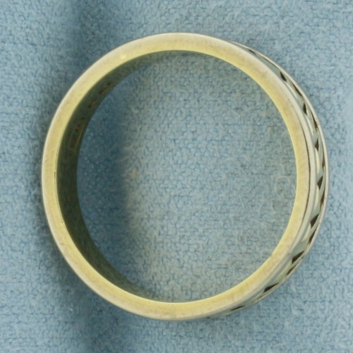 Geometric Two-Tone Band Ring in 14k Yellow and White Gold