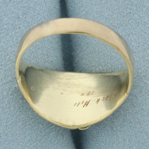 Mens Vintage Black Hills Gold Leaf Ring in 10k Yellow, Green, and Rose Gold