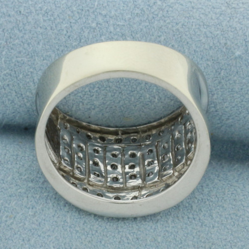 Bar Set Diamond Ring in 10k White Gold