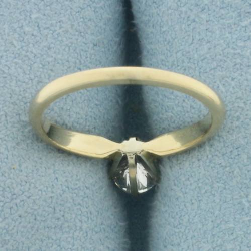 Diamond Solitaire Engagement Ring in 14k Yellow Gold