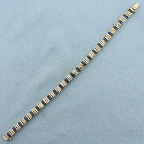 Sapphire and Diamond Bracelet in 14k Yellow Gold