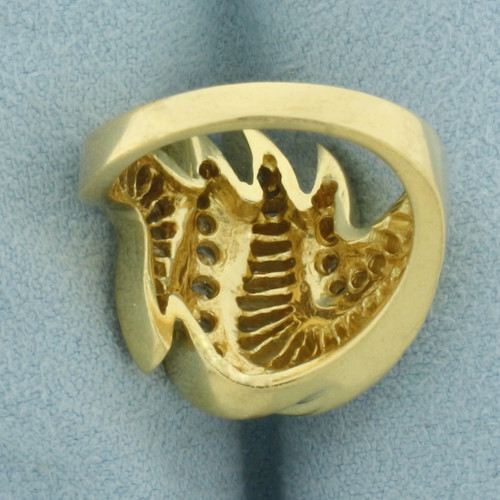 Baguette and Round Diamond Cocktail Ring in 18K Yellow Gold