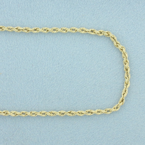 26 Inch Rope Link Chain Necklace in 14k Yellow Gold