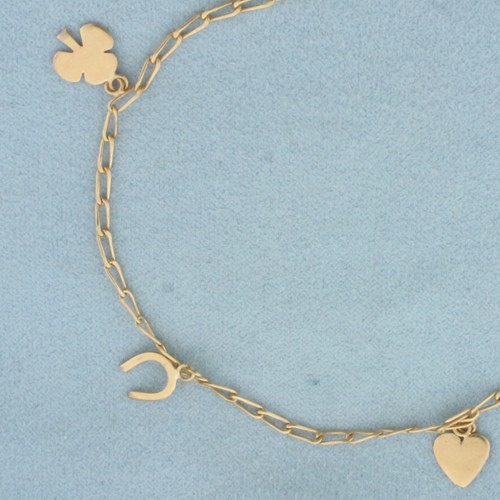 Charm Anklet in 18k Rose Gold