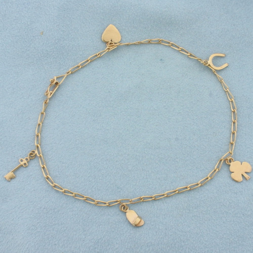 Charm Anklet in 18k Rose Gold