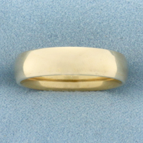 Mens Half Dome High Polish Wedding Band Ring in 14k Yellow Gold
