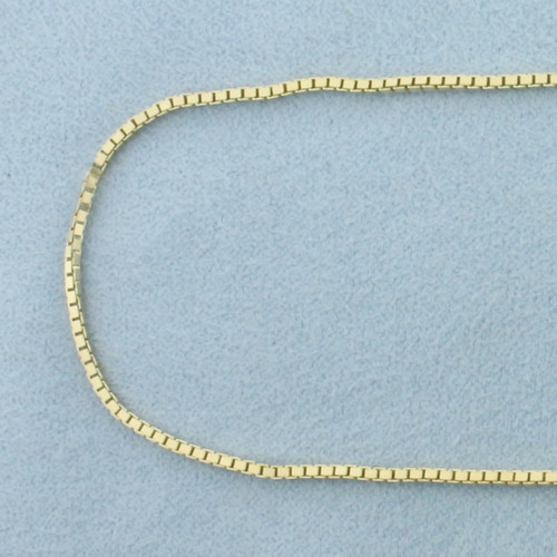 18 Inch Box Link Chain Necklace in 14k Yellow Gold