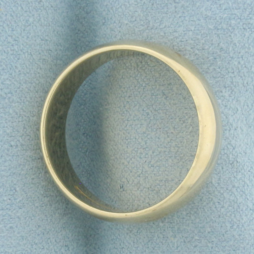 Mens Wide High Polish Wedding Band Ring in 14k Yellow Gold