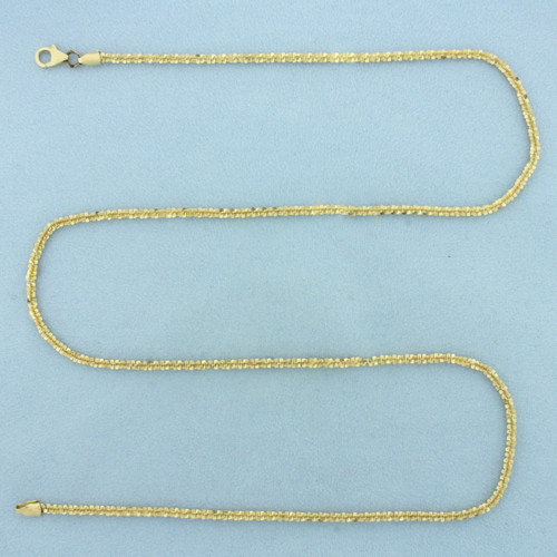 25 Inch Italian Sparkle Link Chain Necklace in 14k Yellow Gold